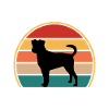 Dansk svensk gårdhund silhuet retro solnedgang