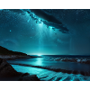 Water Night Blue Light Play Sea