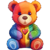 Rainbow Heart Bear Plush