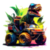 T Rex conduit des monstres