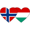 Norway Hungary Heart Flag