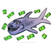 Shark at the banknotes