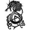 Dragon-loup viking (noir)