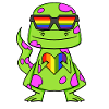 Dino Rainbow Heart Dinosaur