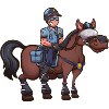 Dessin animé policier à cheval