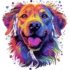 Rainbow Pop Dog Portrait