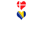 Bosnien og Danmark 100% geni flag
