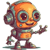 Cute waving robot technology friend