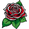 Crimson Rose Pop Art Bloom