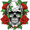 Skull and Roses Tattoo Crest
