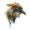 Schöner Rabenkopf, Rabendesign, Schöner Vogel
