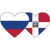 Russie République dominicaine Flag Heart