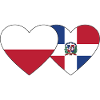 Poland Dominican Republic Flag Heart