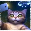 Cat selfie with UFO