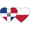République dominicaine Pologne Flag Heart