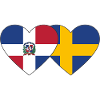 Dominican Republic Sweden Flag Heart