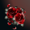 dark bouquet of red roses
