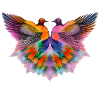 Oiseaux arc-en-ciel d’une plume