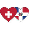 Switzerland Dominican Republic Flag Heart