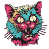 Horreur effrayante Chat zombie