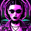 Fille synthwave