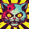 Horreur effrayante Chat zombie