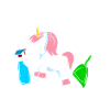 Einhorn-Putzfrau