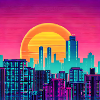 City at sunset