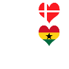 Ghana og Danmark 100% geni flag
