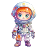 Dessin à l’aquarelle d’astronaute