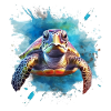 Regenbogen Schildkröte Splash