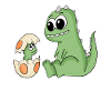 Dinosaure avec bébé dinosaure - Dino