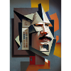 Cubic Portrait: Fragmented Face