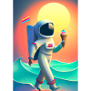 Astronaut mit Eiscreme