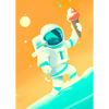 Astronaut mit Eiscreme