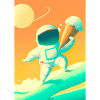 Astronaut mit Eiscreme