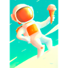 Astronaut mit Eiscreme