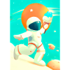 Astronaut mit Eiscreme
