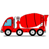 Concrete mixer truck red