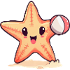 Starfish playing volleyball