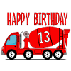 Concrete mixer Happy Birthday 13