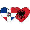Dominican Republic Albania Flag Heart