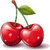 two sweet cherries