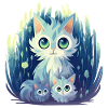 Cute cats family