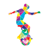 Einrad Polygon Einradfahrer