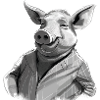 Pig in suit