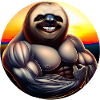 Muscular sloth in sunset