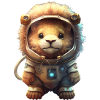 Cosmic King - Lion astronaute aventureux