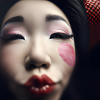Geisha-Herz-Make-up-Porträt