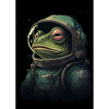 Frog Astronaut in Galaxy